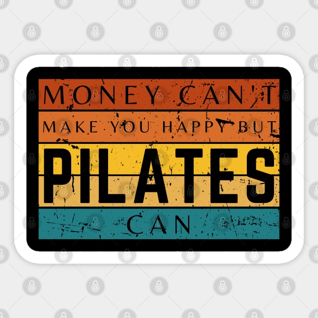 Money Can't Make You Happy But Pilates Can Sticker by HobbyAndArt